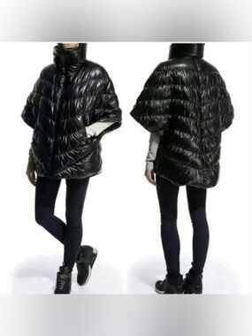 Nike Cascade Down Puffer Poncho Black Oversized Cape Jacket 75% Duck Down M